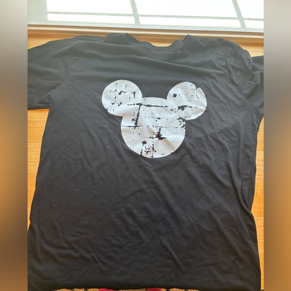 Black T-Shirt with Mikey Mouse Graphic